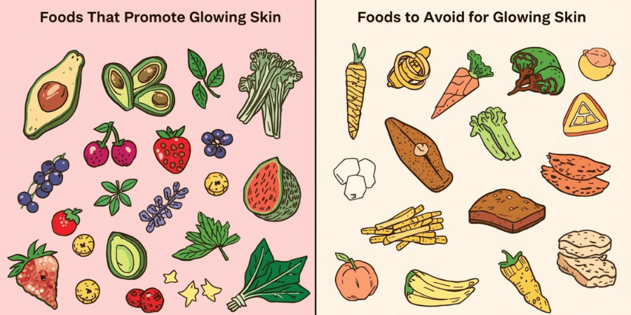 Foods That Promote Glowing Skin VS Foods to Avoid for Glowing Skin