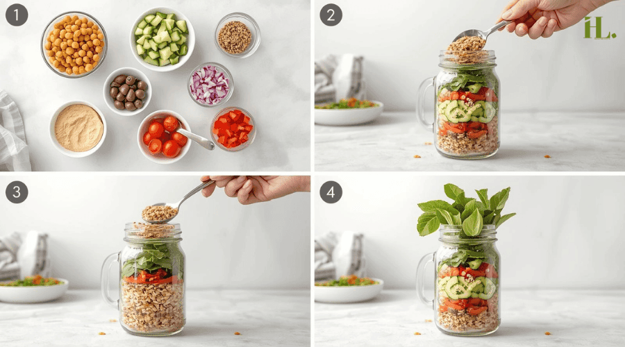 How to Make Mediterranean Mason Jar Salad