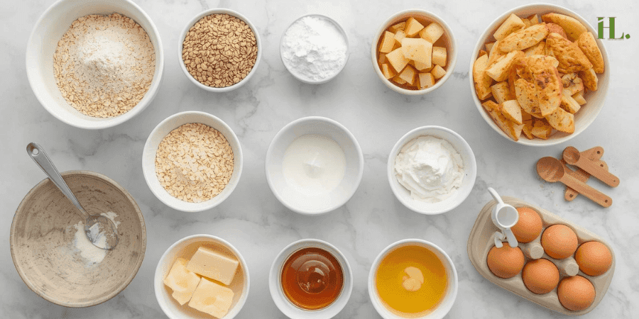 Ingredients Needed for Healthy Apple Cinnamon Oat Muffins