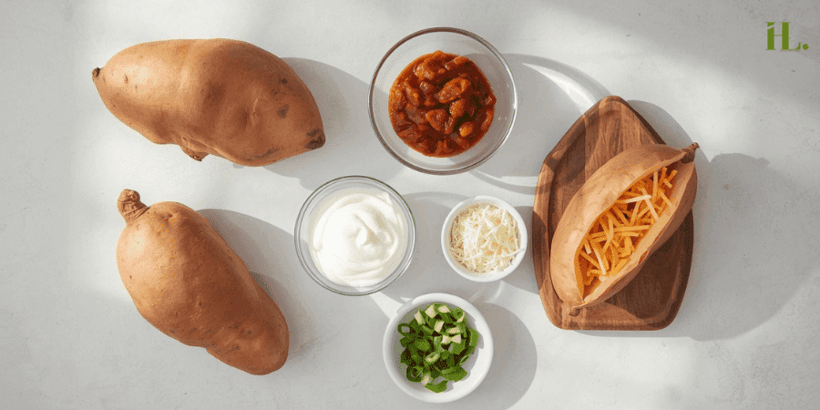 Ingredients Needed for Protein-Loaded Baked Potato with Chili